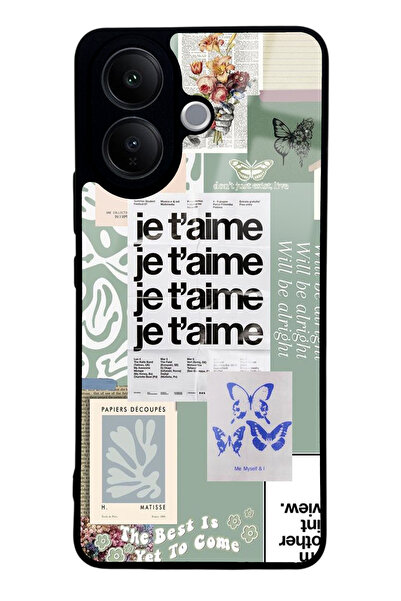 Spoyi Vivo V60 Lite Je T'aime Tasarımlı Glossy Telefon Kılıfı