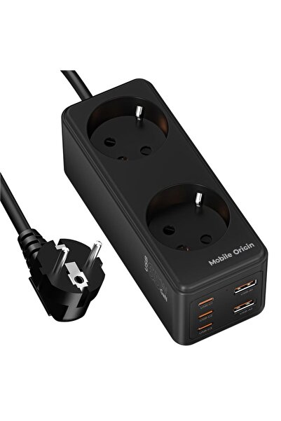 Mobile Origin MultiHub PW19: 2 prize CA, 3x USB-C/2x USB-A, încărcător rapid ...