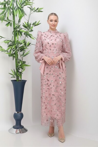 Donna Miranda Hakim Yaka Midi Abiye Elbise 2