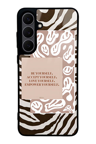 Spoyi غطاء هاتف سامسونج S25 Fe بتصميم إيموجي زيبرا لامع