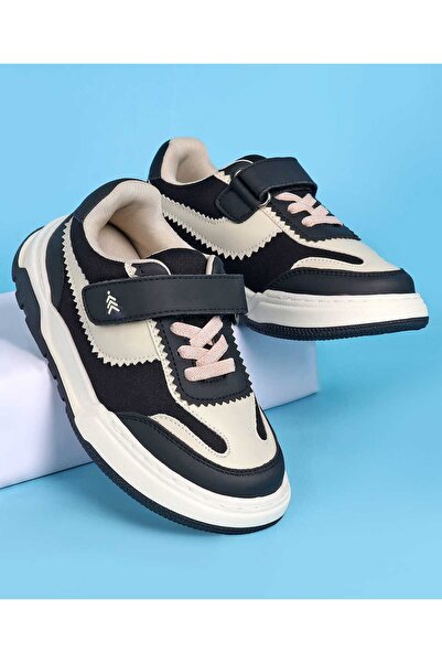 Pine kids Velcro Closure Casual Shoes - Black/White