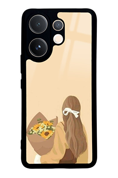 Spoyi غطاء هاتف لامع بتصميم فلورال جيرل لهاتف فيفو V60