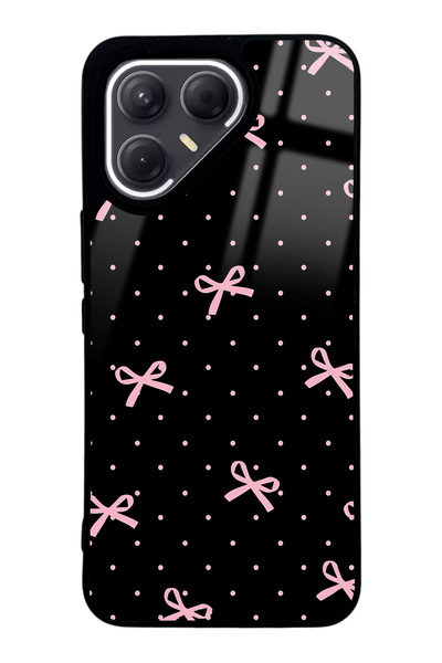 Spoyi Tecno Pova 7 Pro Pembe Kurdele Tasarımlı Glossy Telefon Kılıfı