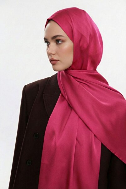 Mizalle Özel Saten Dokulu Fuşya Şal