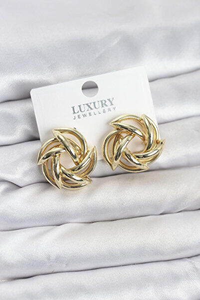 callerrons accessories Gold Color Brass Sharp Spiral Model Women's Earrings -...