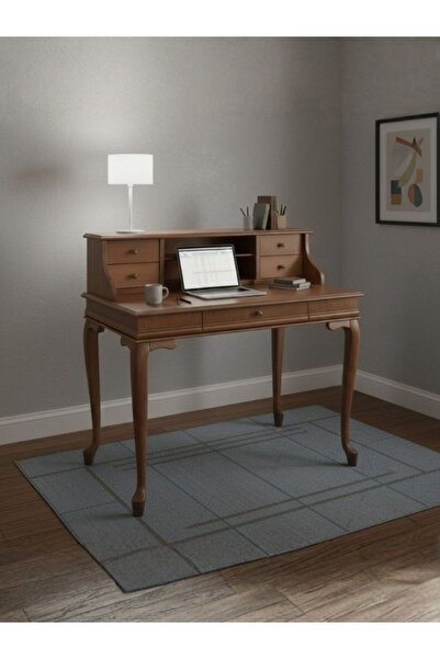 Gazzini Furniture Crown Fransız Still Raflı Ahşap Çalışma Masası 70x110