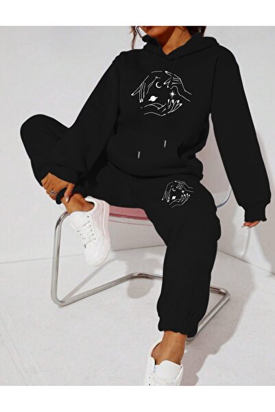 AZIZI TEKSTIL Hooded Sweatshirt and Sweatpants Set