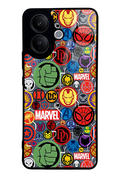 Spoyi Vivo V60 Lite Marvel Face Tasarımlı Glossy Telefon Kılıfı