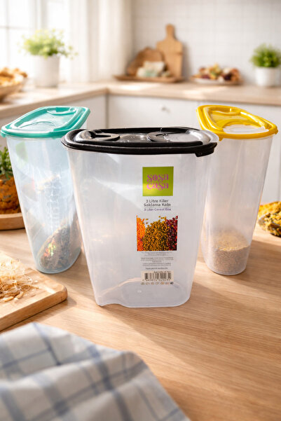 miras home 3 قطع من صندوق تخزين المواد الغذائية المقاوم للتسرب سعة 3 لتر، مع ...