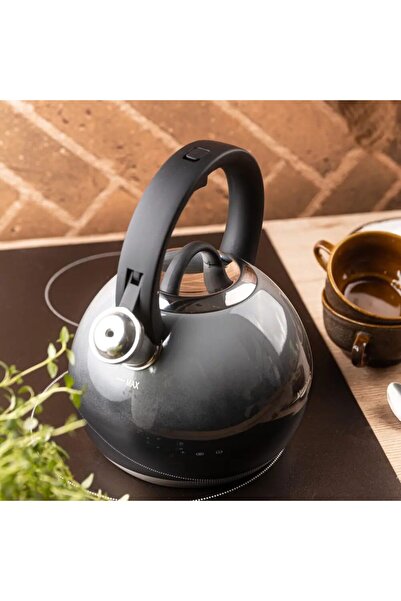 Klausberg Гланцирана черна сферична кана, стоманена кана, 3 л,