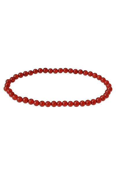 LAXMİ Red Agate Bracelet A 4mm, for vitality, protection and courage
