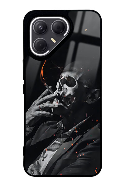 Spoyi حافظة هاتف تكنو بوفا 7 برو بتصميم جمجمة دخانية لامعة