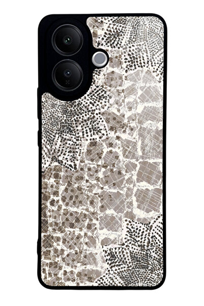 Spoyi Vivo V60 Lite Taşlı Yaprak Tasarımlı Glossy Telefon Kılıfı