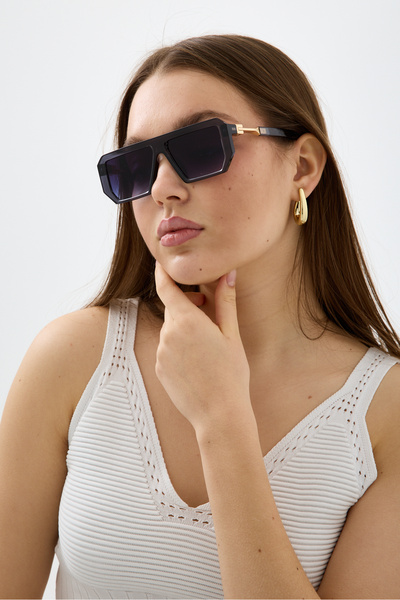 Chunky Frame Cgequar Hit Unisex Smoked Anthracite Geometric Sunglasses