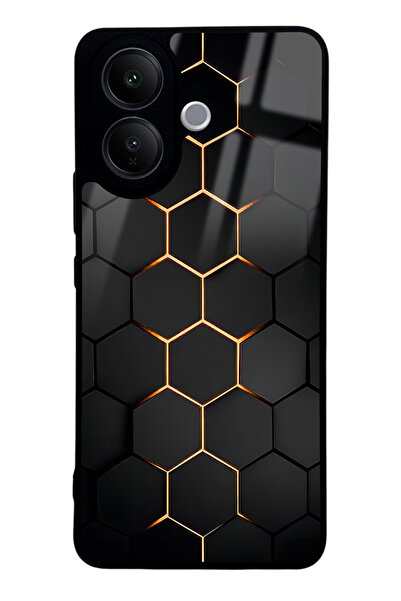 Spoyi Vivo V60 Lite Yellow Carbon Tasarımlı Glossy Telefon Kılıfı
