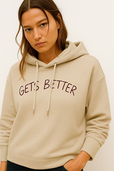 HAKKE Üç İplik Gets Better Baskı SWEAT