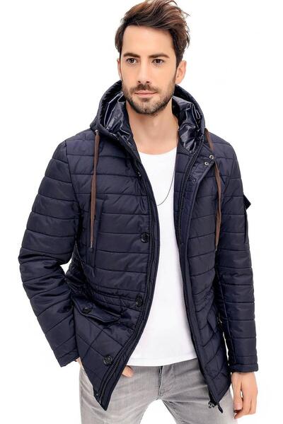 Dewberry Men's Coat Navy Blue K8638