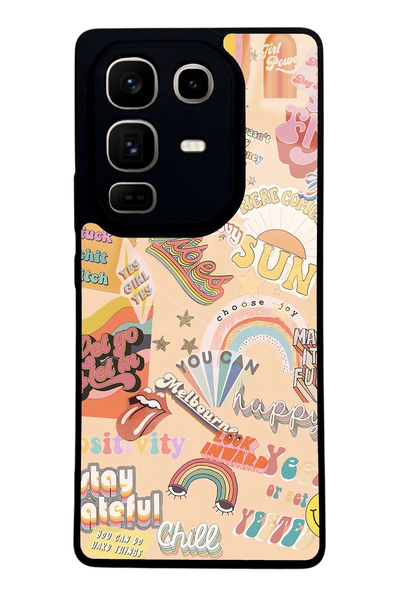 Spoyi Infinix Note 50 Pro Glossy Phone Case with Vintage Sticker Design