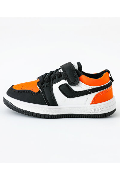 SAPS Perforated Velcro Closure Casual Shoes - White/Black/Orange