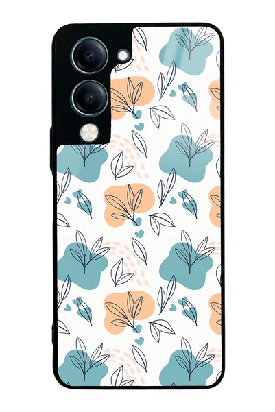 Spoyi Vivo Y19 Glossy Phone Case with Tiny Leaves Design