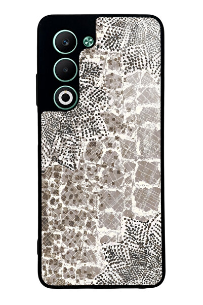 Spoyi Oppo A5 5G Taşlı Yaprak Tasarımlı Glossy Telefon Kılıfı