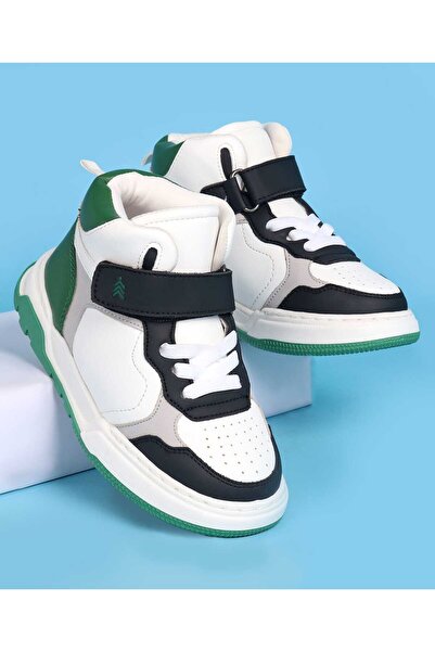 Pine kids Casual Shoes with Velcro Closure & Tape Design - White/Navy Blue/Gr...