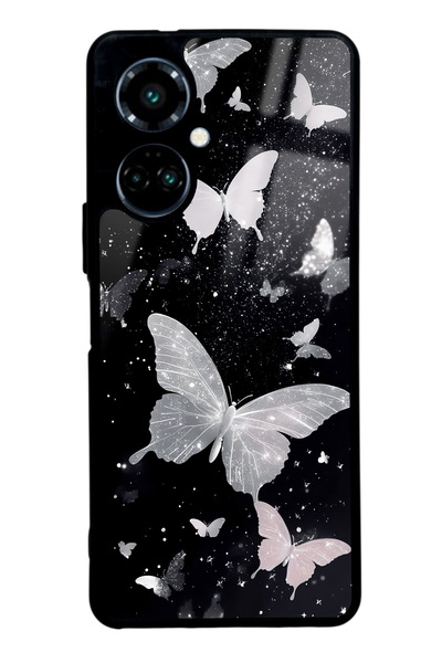 Spoyi Tecno Camon 19 Kelebek Tasarımlı Glossy Telefon Kılıfı