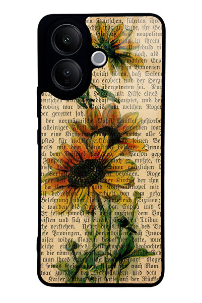 Spoyi Vivo V60 Lite Ayçiçeği Tasarımlı Glossy Telefon Kılıfı