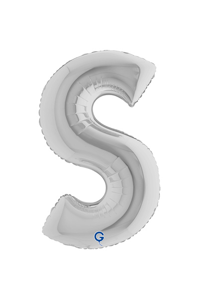 grabo Letter Foil Balloon Silver 26 Inch (66 cm) Italian