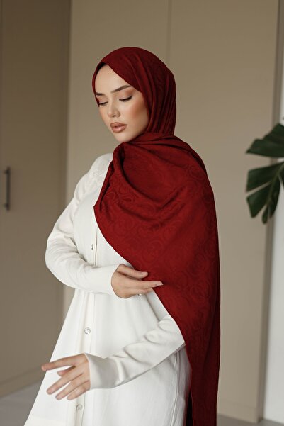 QASSA SHAL Organic Dubai g Pattern Burgundy Shawl