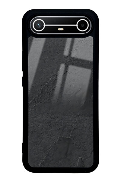 Spoyi Tecno Spark Slim Siyah Mermer Tasarımlı Glossy Telefon Kılıfı
