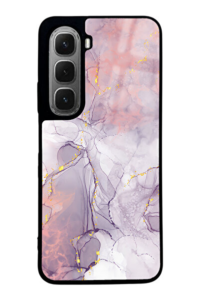Spoyi İnfinix Hot 60i Fuşya Mermer Tasarımlı Glossy Telefon Kılıfı
