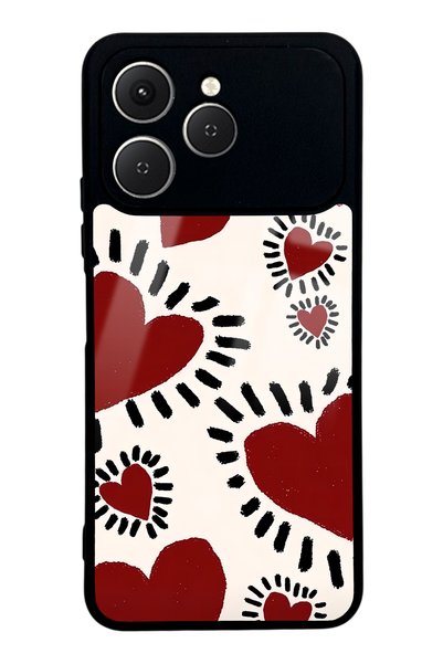 Spoyi Tecno Spark 40 Brush Heart Design Glossy Phone Case