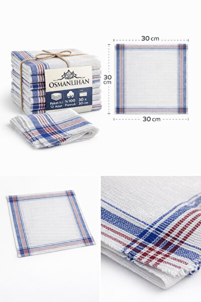 osmanlıhan Pamuklu 30x30 Cep Mendili 12 Adet
