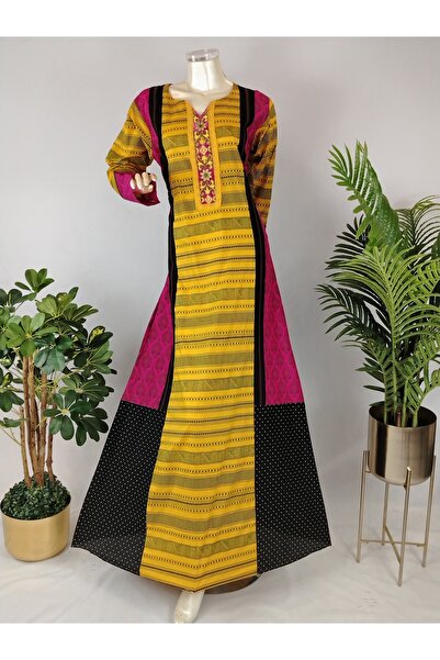 ASIAN Basma women's jalabiya with an elegant heritage design – harmonious col...