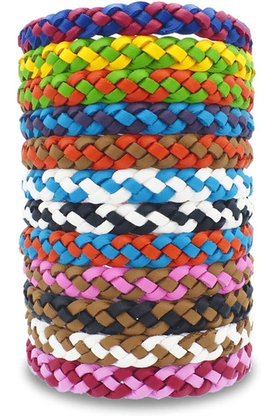 Arabest 12-piece set of individually packaged PU leather insect-proof wristba...