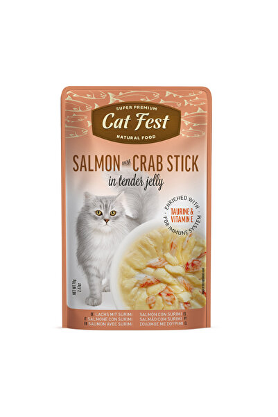 Cat Fest Salmon With Crab Stick In Tender Jelly For Cats 70g