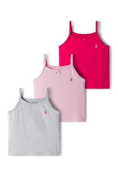 Pine kids Cotton Elastane Knit Sleeveless Solid Color Slips Pack of 3 - Grey ...