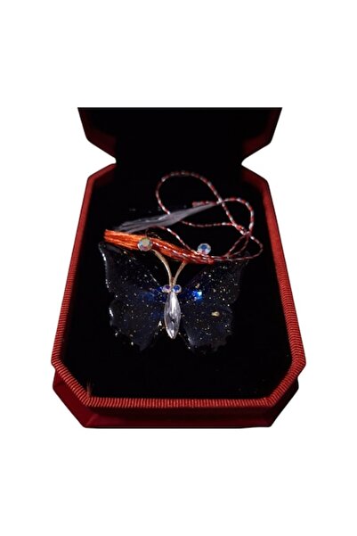 Vision XXI Broșă fluture mare, sticlă cu efect vizual, albastră, în cutie de ...