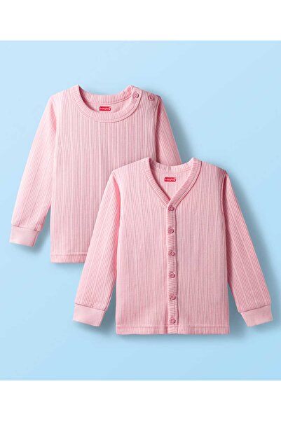 Babyhug Knit Full Sleeves Solid Pullover & Front Open Thermal Vest (Pack of 2...