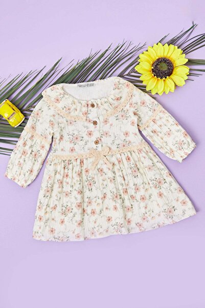 Fulla Moda 100% Cotton Lace Peter Pan collar Girls' Dress