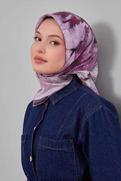 Levidor Pink Abstract Pattern Silk Coton Scarf