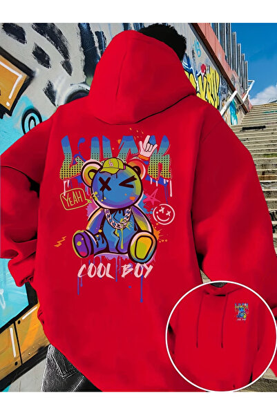 ALEYZA MODA Unisex Ανδρικό/COOL BOY Φούτερ με κουκούλα και στάμπα στην πλάτη,...