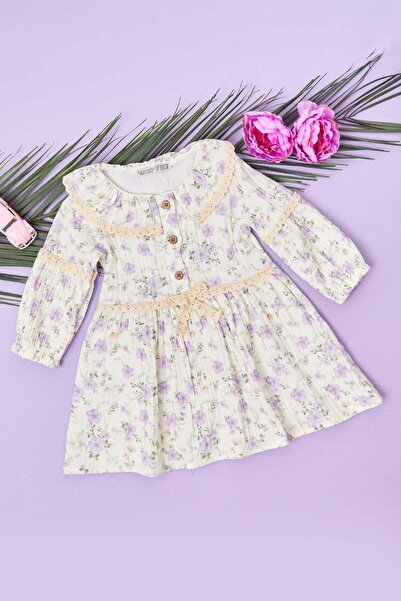Fulla Moda 100% Cotton Lace Peter Pan collar Girls' Dress