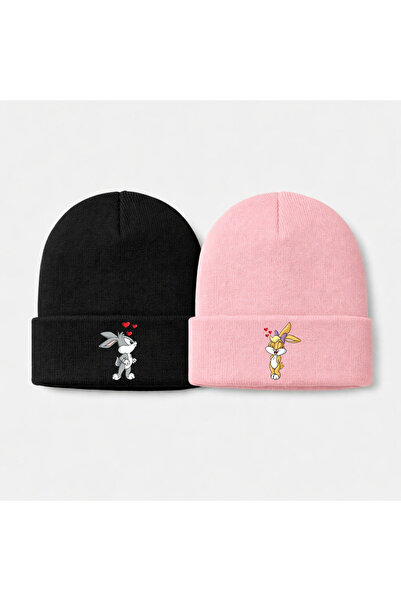 MODA 14 February Valentine's Day Printed 2-Piece Double Combination Black Pow...