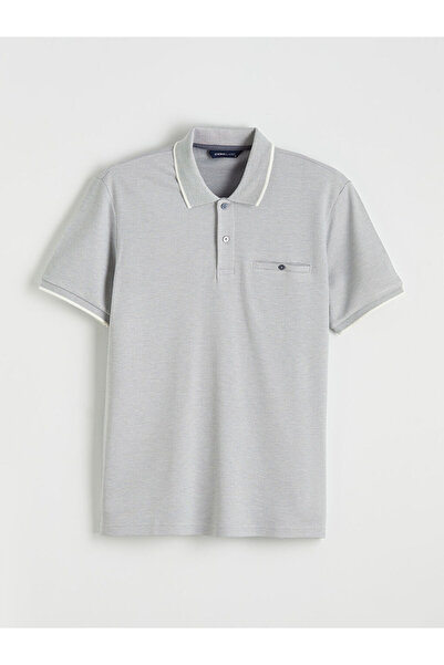 LC Waikiki تي شيرت رجالي منقوش بياقة بولو من إنديجو