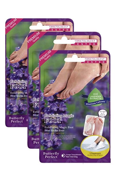 Butterfly Perfect جوارب سحرية لتقشير القدمين بخلاصة اللافندر 3 قطع 50 جرام