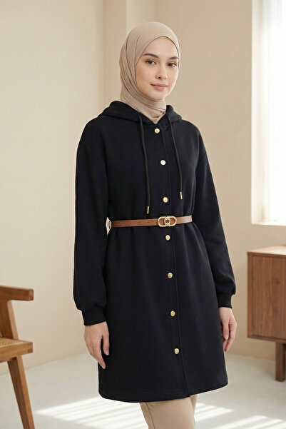 Kirazgym Hanorac de damă din țesătură cu trei fire, cu glugă și curea în tali...