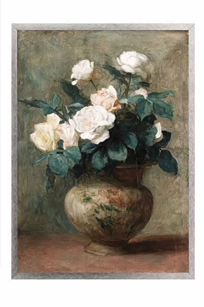 Postifull Vintage Painting, Silver Framed Poster, Vintage Wall Decor