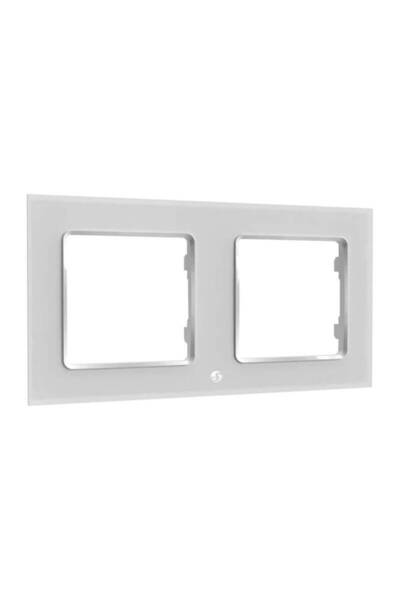 Shelly White Double Frame for Wall Switches - Minimalist Design, Easy Install...